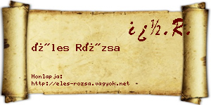 Éles Rózsa névjegykártya